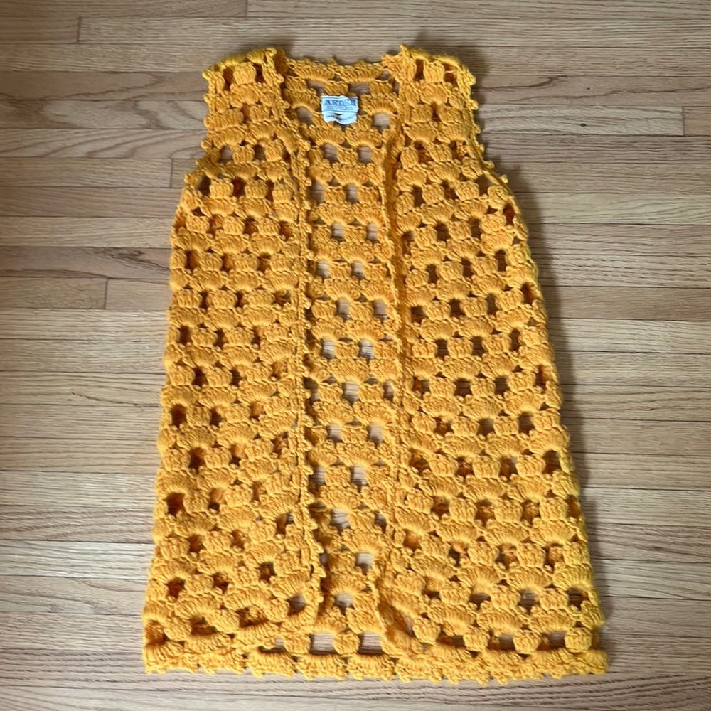 Vintage wool hand crochet vest